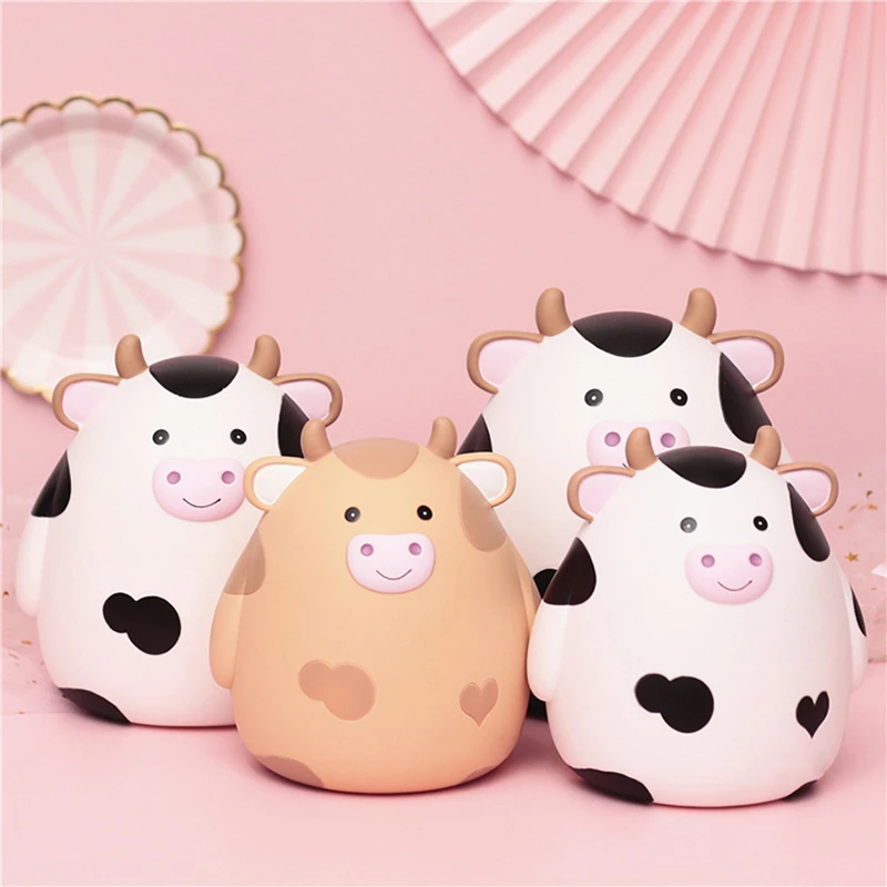 Cartoon Cows Piggy Bank High Capacity Children Money Boxes Drop-resistant Piggy Banks Coin Bank Decoration Ornaments Gifts