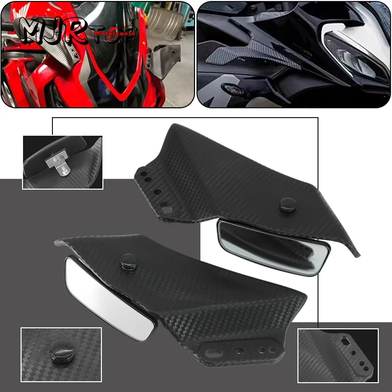 

For Honda CBR1000RR CBR600RR CBR250R CBR600F4 Motorcycle Carbon Adjustable Mirror Flank Spoiler Fairing Wind Wing Mirrors