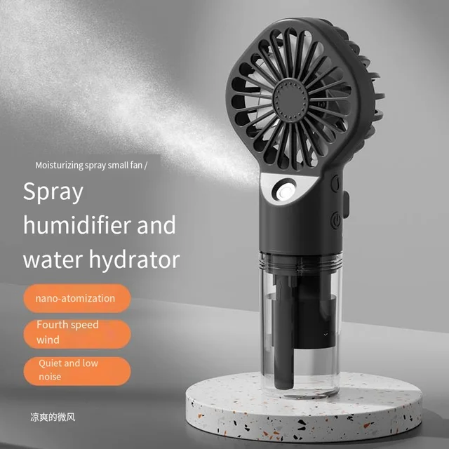New Models Handheld Mini Fan USB Rechargeable Portable Humidifier Mist Cooler Cooling Spray Humidifier Fan for Home/Office/Dorm 4