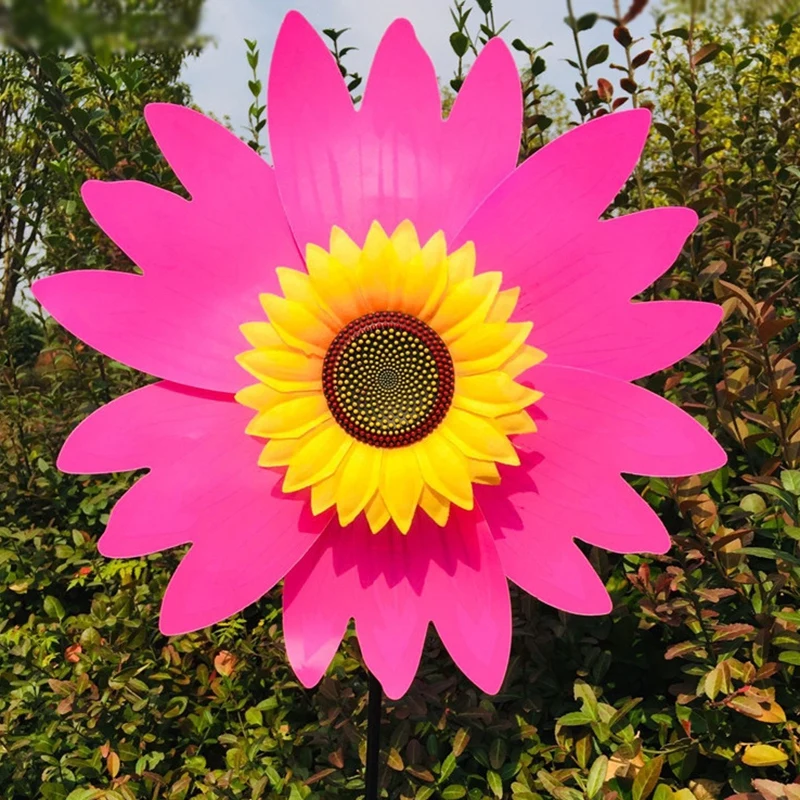 Sunflower Windmill Pinwheel Colorful Sunflower Wind Spinner Stake For Lawn Camping Picnic Decor Home Garden Yard Decoration for windmill toys,garden windmill,wind spinner,animal wind spinners,sunflower wind spinner