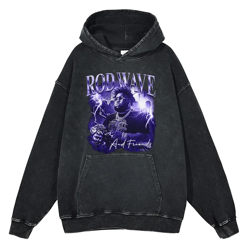 Rod Wave Graphic Hoodies Fashion Hip Hop Men Women Streetwear Tops Autumn Winter Quality Cotton Oversized Black Sweatshirt
