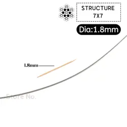 Premium 10M Flexible Stainless Steel Fishing & Lifting Wire Rope Cable (1.8MM 7X7)