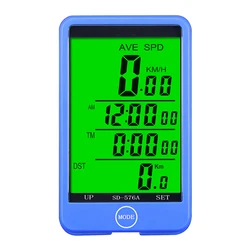 Waterproof Digital LCD Display Wired Cycling Odometer (Blue)