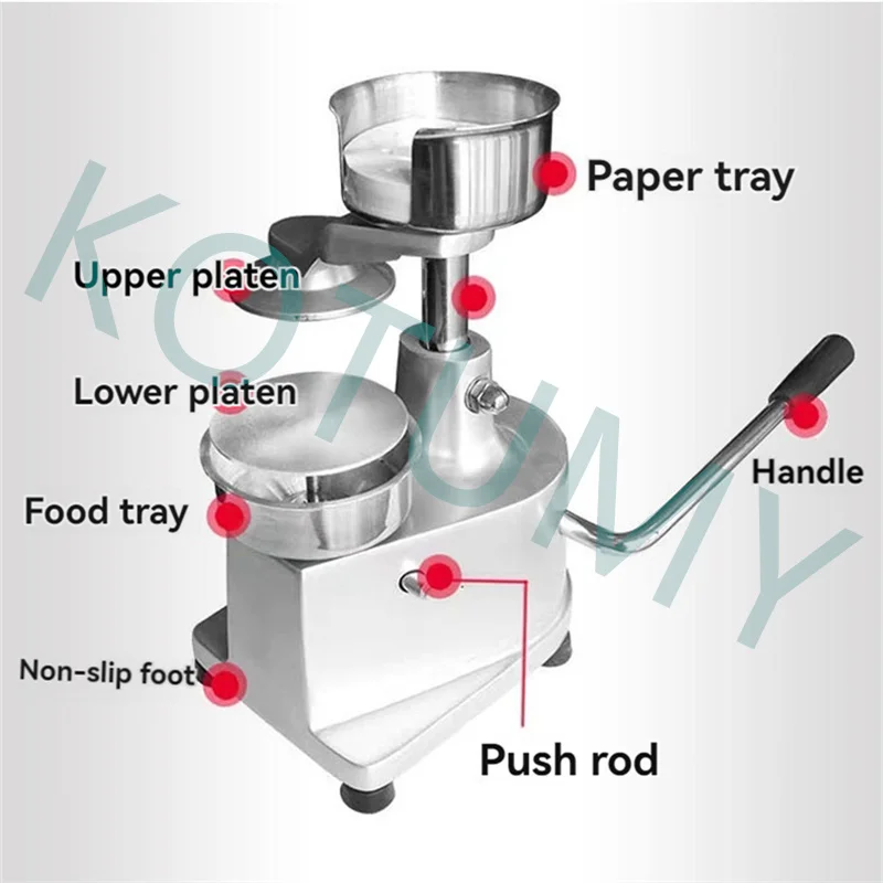 Stainless Steel 100/130/150cm Burger Press with 500 Sheets of Oil Absorbing Paper Manual Hamburger Patty Maker Kitchen Tool