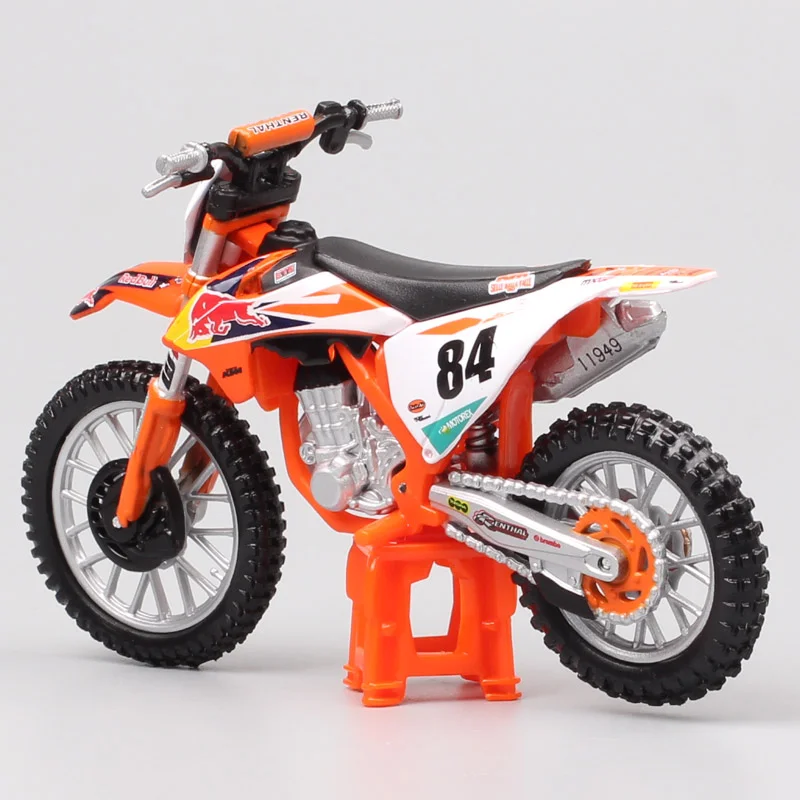 Bburago 1:18 2018 KTM 450 SX-F Factory Edition 84 Alloy Race Motorcycle Model Metal Street Motorcycle Model Collection Kids Gift