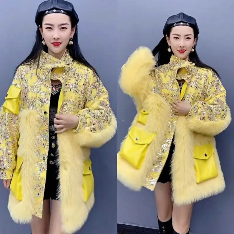 

Women's Winter Fur Coat Royal Sister Environmental Protection New Color Fashion Elegant Artificial Fox Hair Large B17