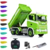 LESU 770S 1/14 6x6 RC Hydraulic Dumper Truck 3-way Remote Control Tipper Metal 3Axles Tipper Painted Light Sound System Model 2