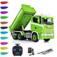 LESU 770S 1/14 6x6 RC Hydraulic Dumper Truck 3-way Remote Control Tipper Metal 3Axles Tipper Painted Light Sound System Model 2