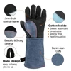 HITBOX 16inch Welding Gloves 1.3mm Thick Cowhide Leather Heat Resistant BBQ Welder Work Gloves For Kitchen Grill Heat Insulation 3
