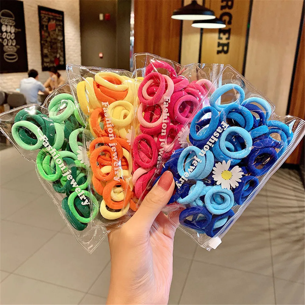 

Colorful Elastic Rubber Band for Girls Fashion Towel Hair Rope Hair Styling Tools Ponytail Holder Hair Accessories Scrunchies