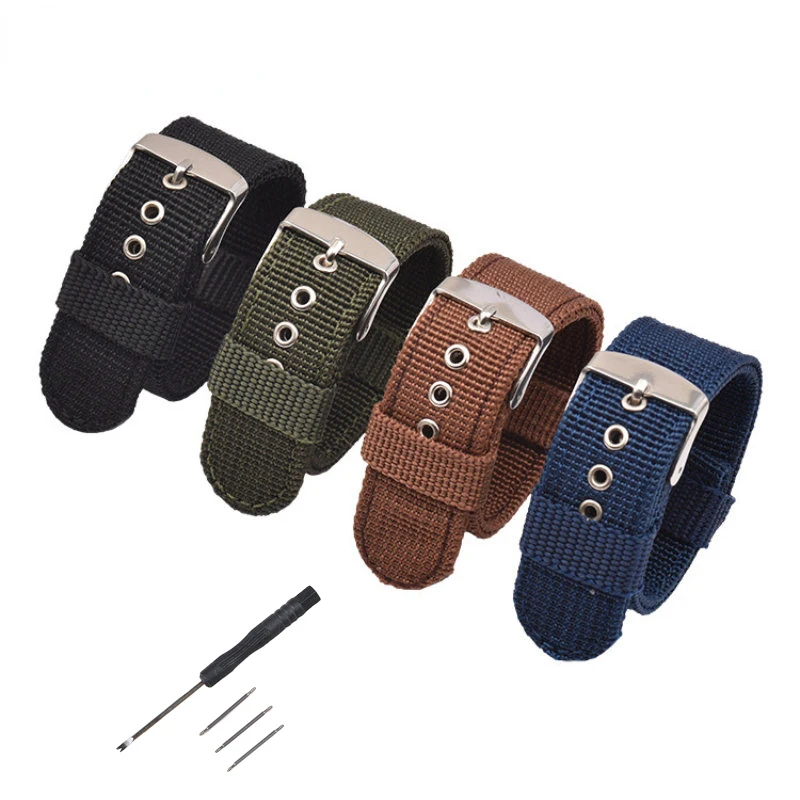 Fabric Watch Band Nylon Soft Strap Men Watches Accessories Replacement
