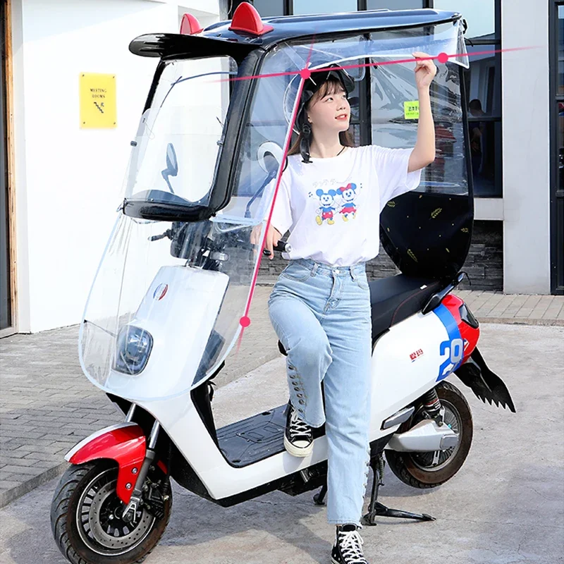 NEW Durable Electric Car Waterproof Motorcycle Canopy Thickened Umbrella Awning Umbrella Sun Block Rain Shield Canopy