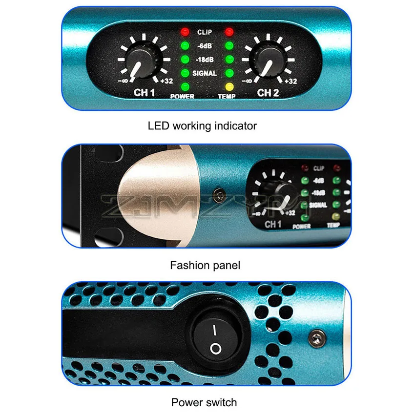 Professional 2/4 channel 850W digital power amplifier Stage