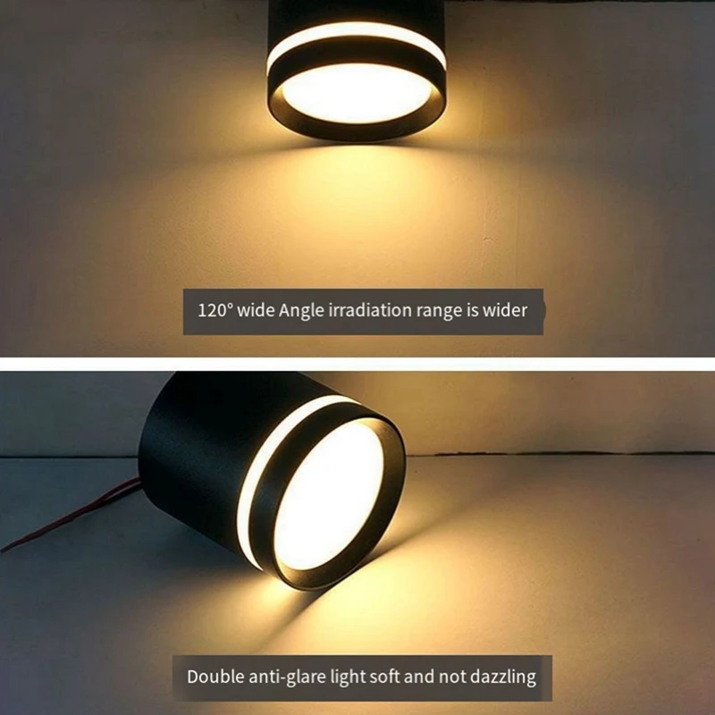 LED 다운라이트 스포트라이트 천장 조명, 표면 장착 조명, 220V, 12W