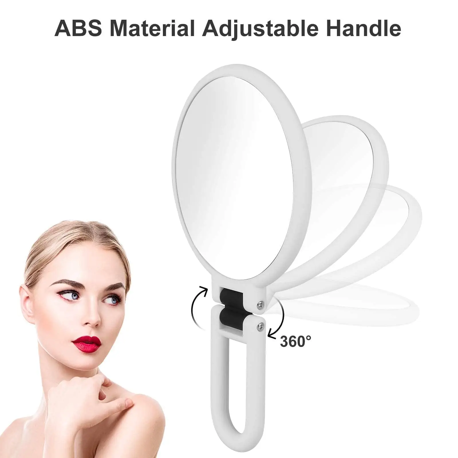 15x Magnifying Double Sided Makeup Mirror with 360&deg; Folding Handle for Travel