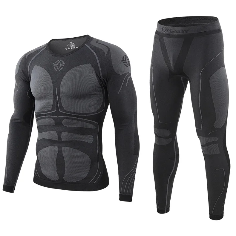 Seamless Tight Tactical Thermal Underwear Men Outdoor Sports Function Breathable Training Cycling Thermo Underwear Long Johns thermal underwear set,thermal underwear