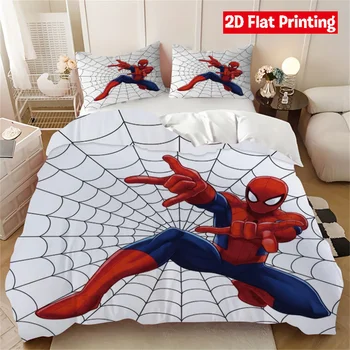 Anime Spider-man Duvet Cover Pillowcase Spider Hero Bedding Set Adult Boy Bedroom Decoration Children Single Double Large Size 1