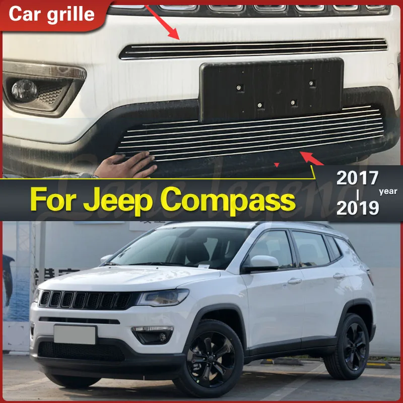 Para jeep compass 2017 2019 de alta qualidade de aço inoxidável frente