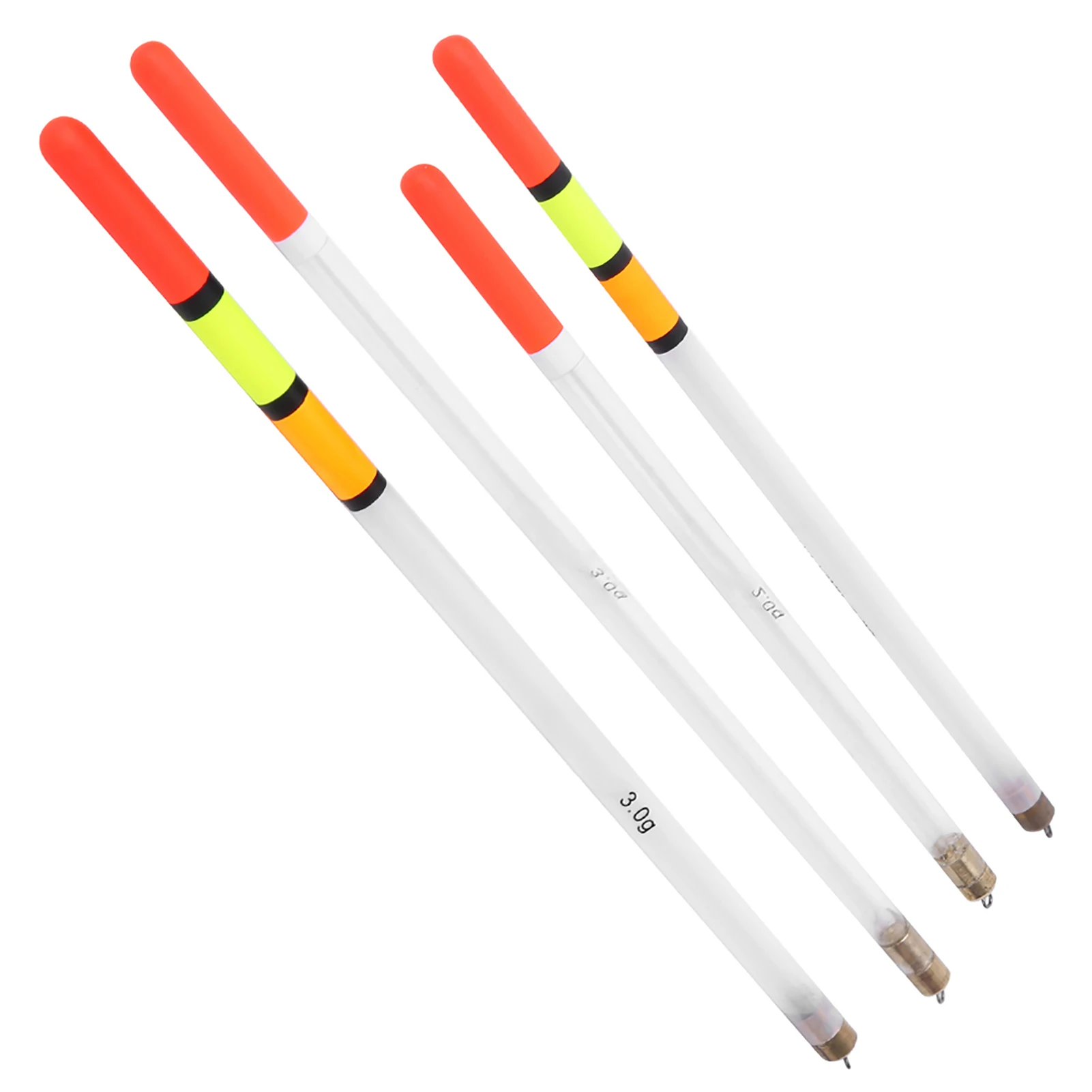 Durable Plastic Fishing Floats Bobber Stick Tube Multi Purpose Fish Feed Baits Accessories Kit 10Pcs
