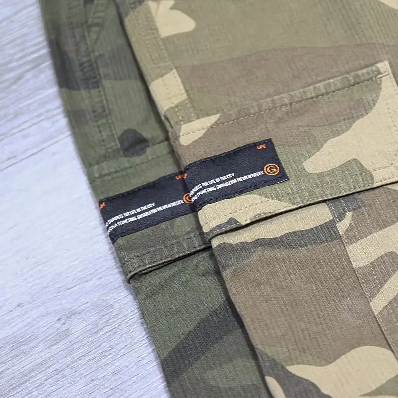 Retro Camouflage Workwear Shorts Men's Summer Outdoor Sports Loose plus Size Multi-Pocket Leisure Street Trend Fifth Pants
