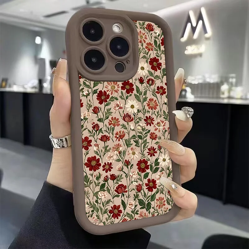 Charming Flower Pattern Soft Silicone Phone Case