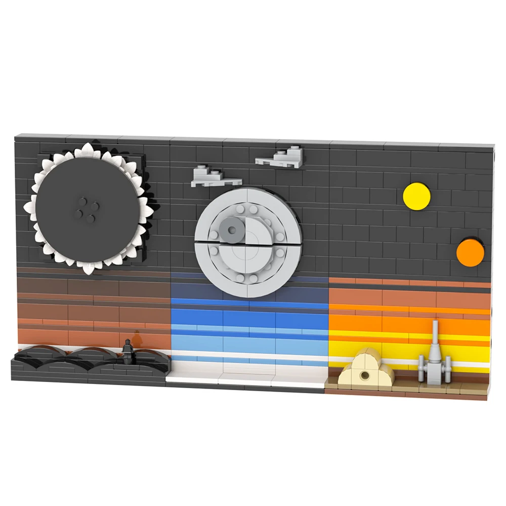 MOOXI Kreativität Tales of the Space Postkarte Alter MOC Ziegel Solar Eclipse Film Bausteine Bildung Spielzeug Für Kinder Geschenk – Detail 1