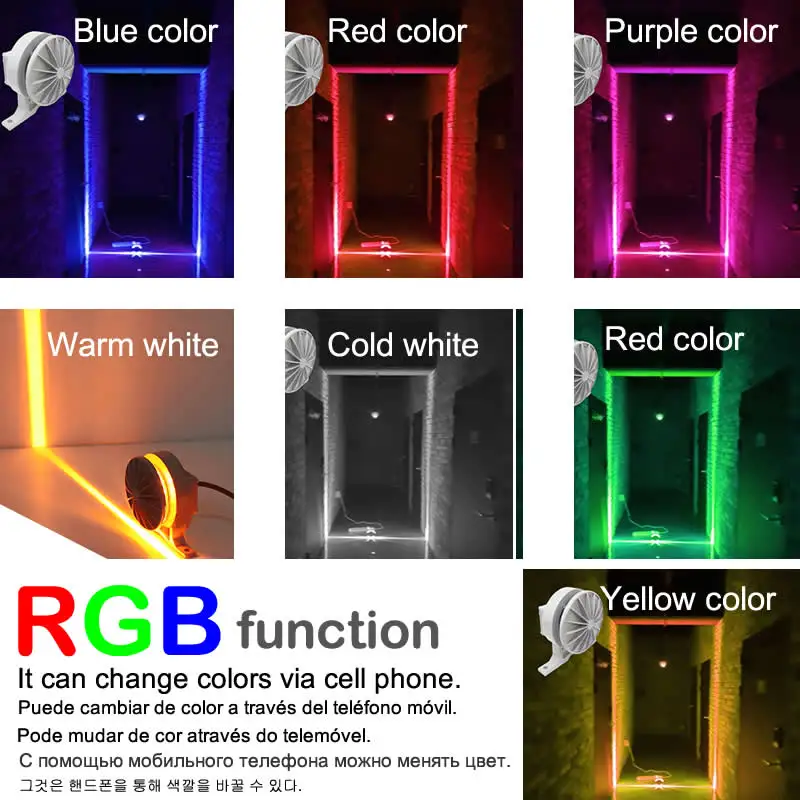 Bluetooth RGB LED Window sill light for KTV Hotel Bar Door Frame Wall Corridor Phone Wireless LED Lamps 360 Degree Flashing 2