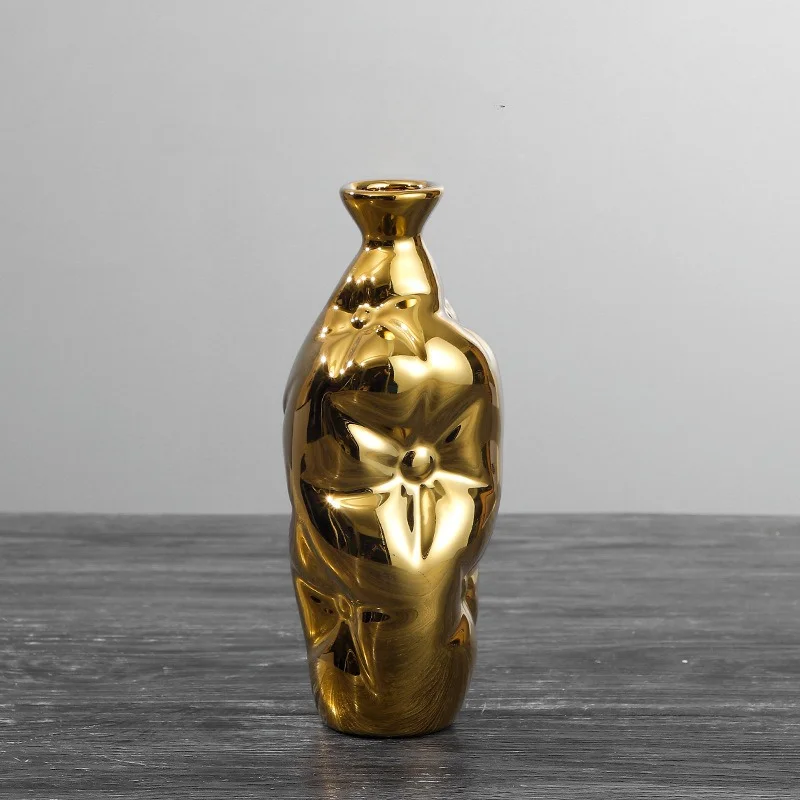 

Luxury Design Creative Vases Gold Ceramic Nordic Style Modern Minimalist Vases Plant Kawaii Floreros Home Decorating WZ50HP