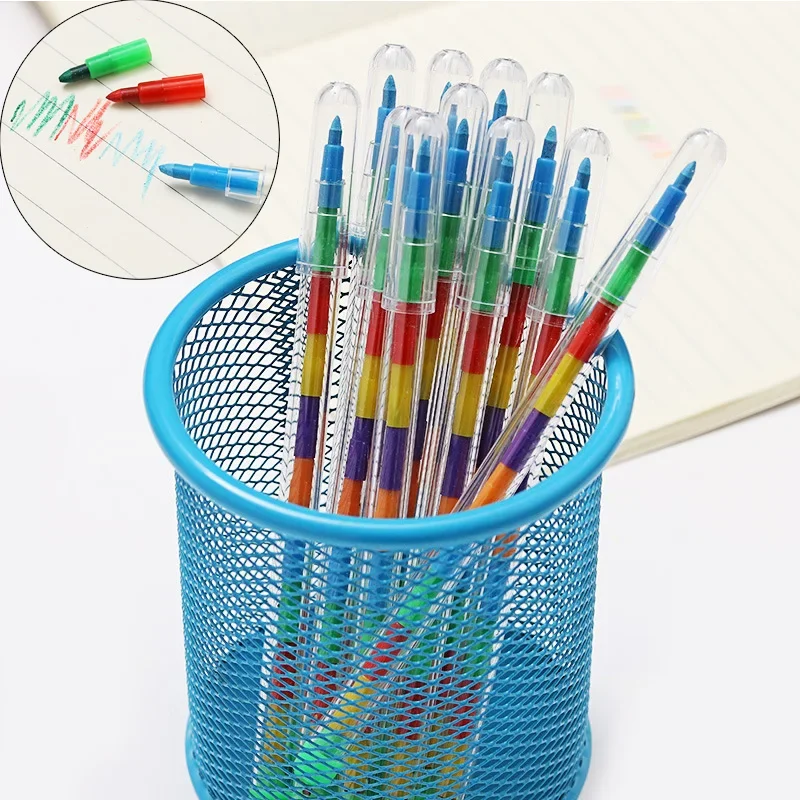 4Pcs 10colors DIY Replaceable Crayons Oil Pastel Creative Colored Pencil Graffiti Pen For Kids Painting Drawing Cute Stationery 6