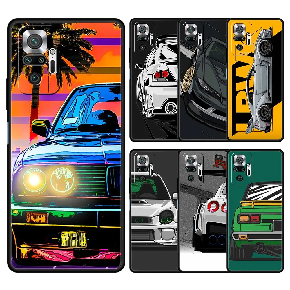 Japan JDM Sports Cars Phone Case For Xiaomi Redmi Note 14 13 12 5G 9S 9 ...