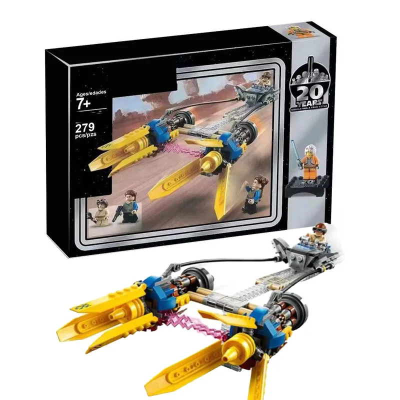 Anakin&rsquo;s Podracer set Building Blocks Movies and Game Spacecraft Assemble Brick Model For Kids Birthday Gifts building block toys building toy set