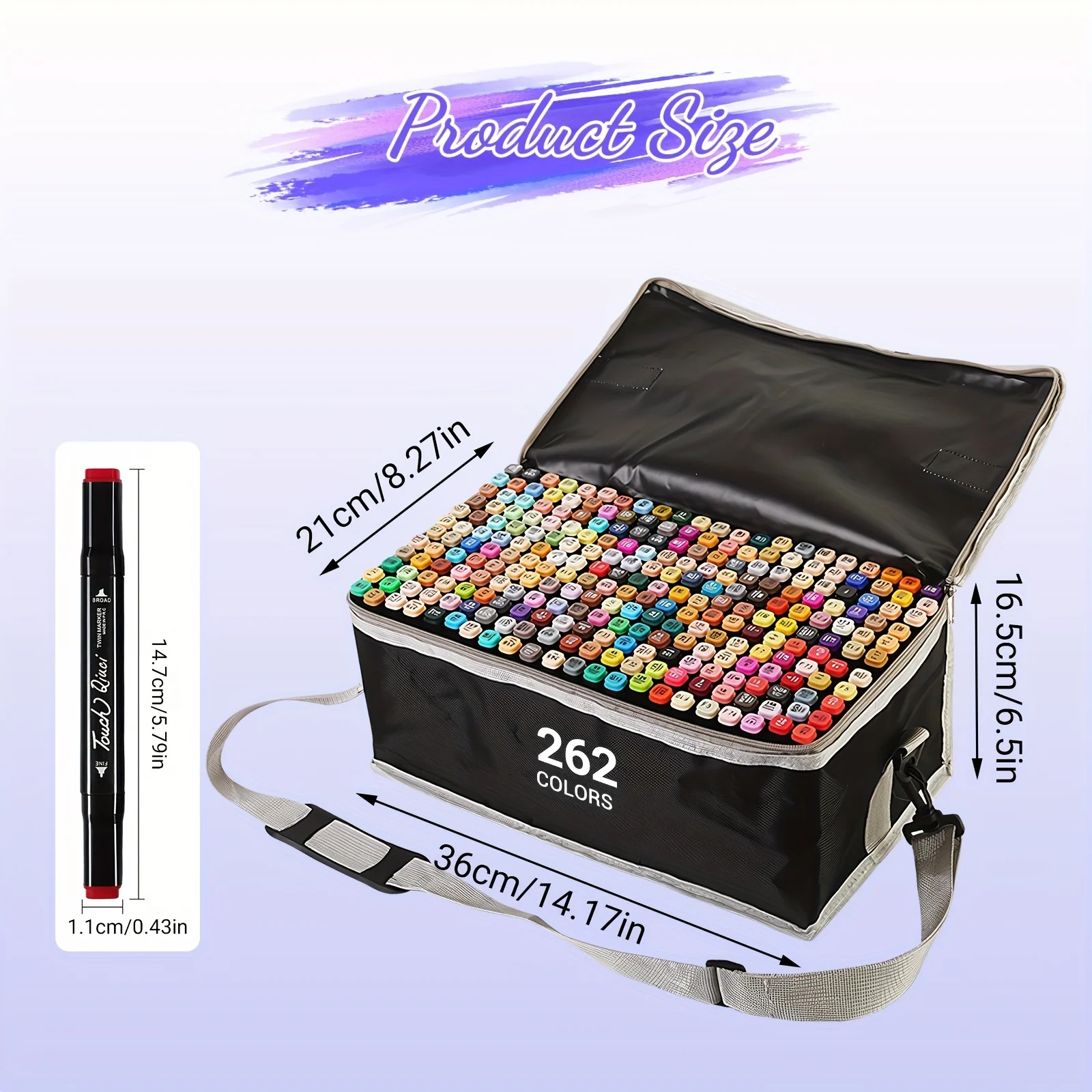 120/168/204/262 Color Dual-Tip Marker Set Quick-Dry Sketching