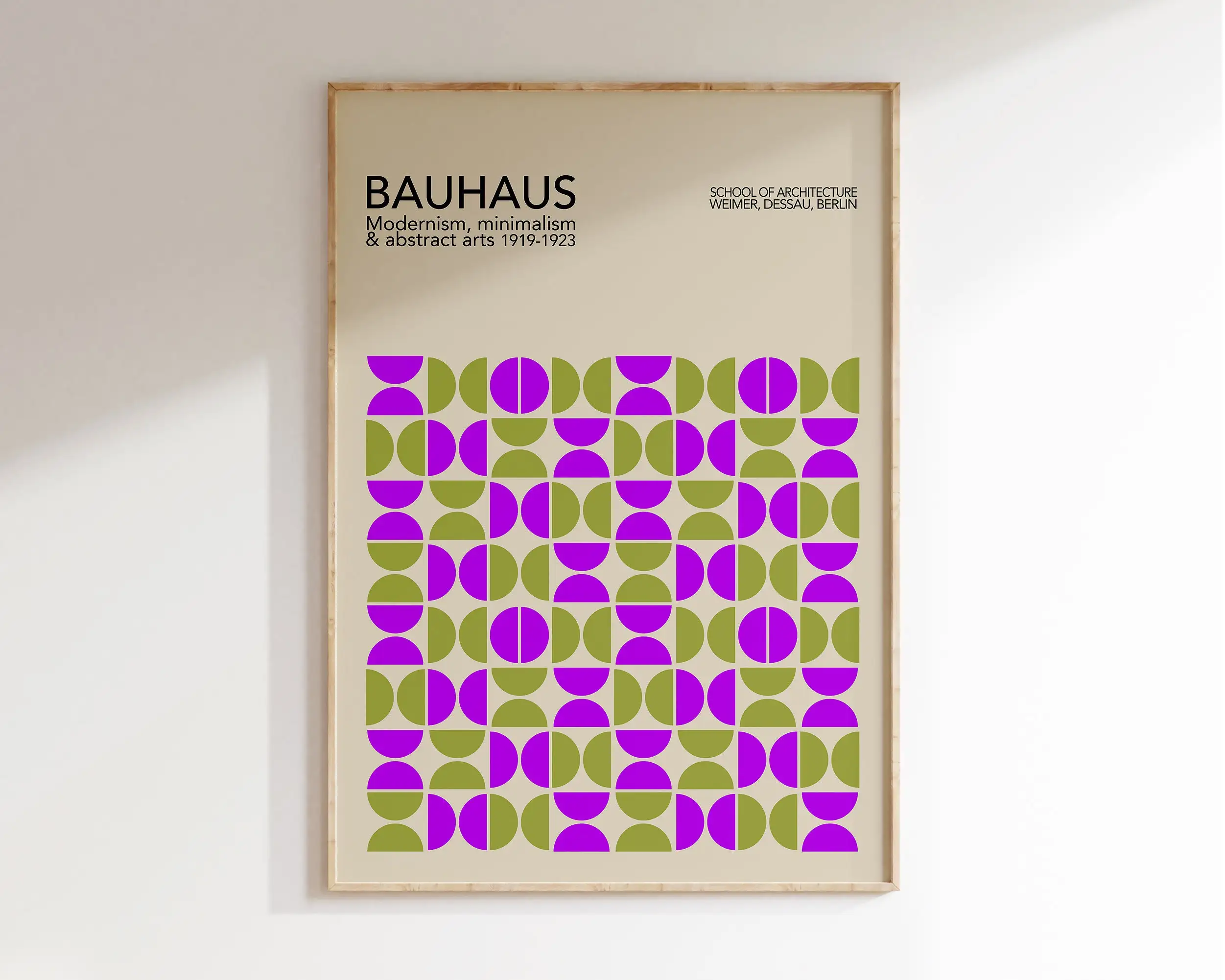 Modernist Bauhaus Geometric Canvas Poster Retro Mid Century Home Decor Wall Art