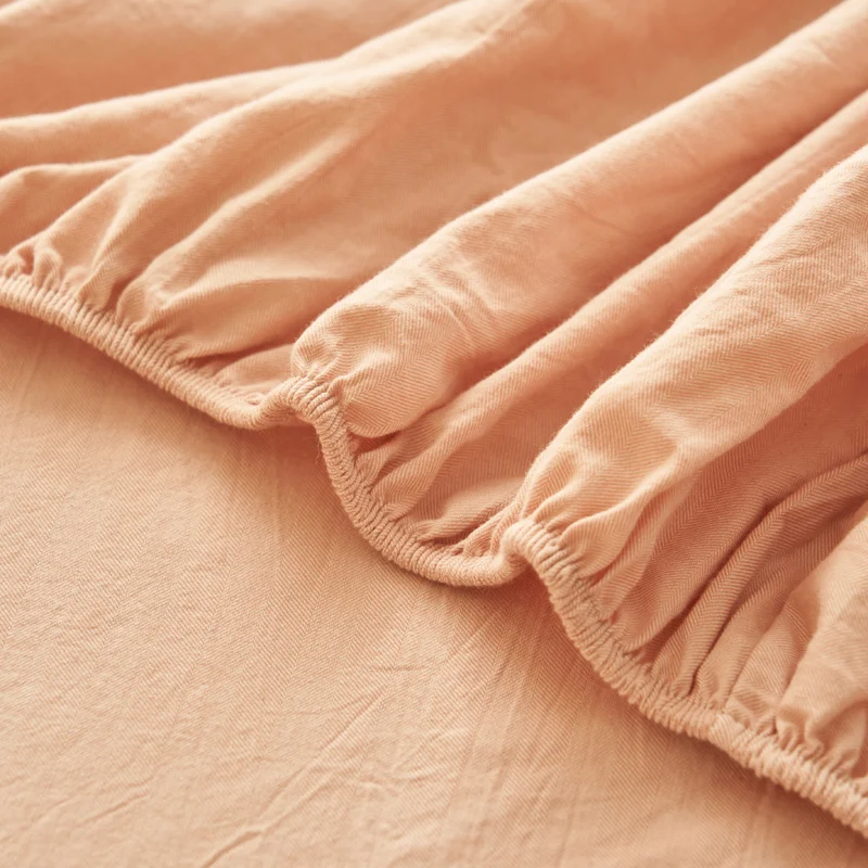 100% Cotton Soft Fitted Sheet with Elastic Bands Non Slip Adjustable Mattress Cover for Double King Queen Bed 90x200 150x200 180 3