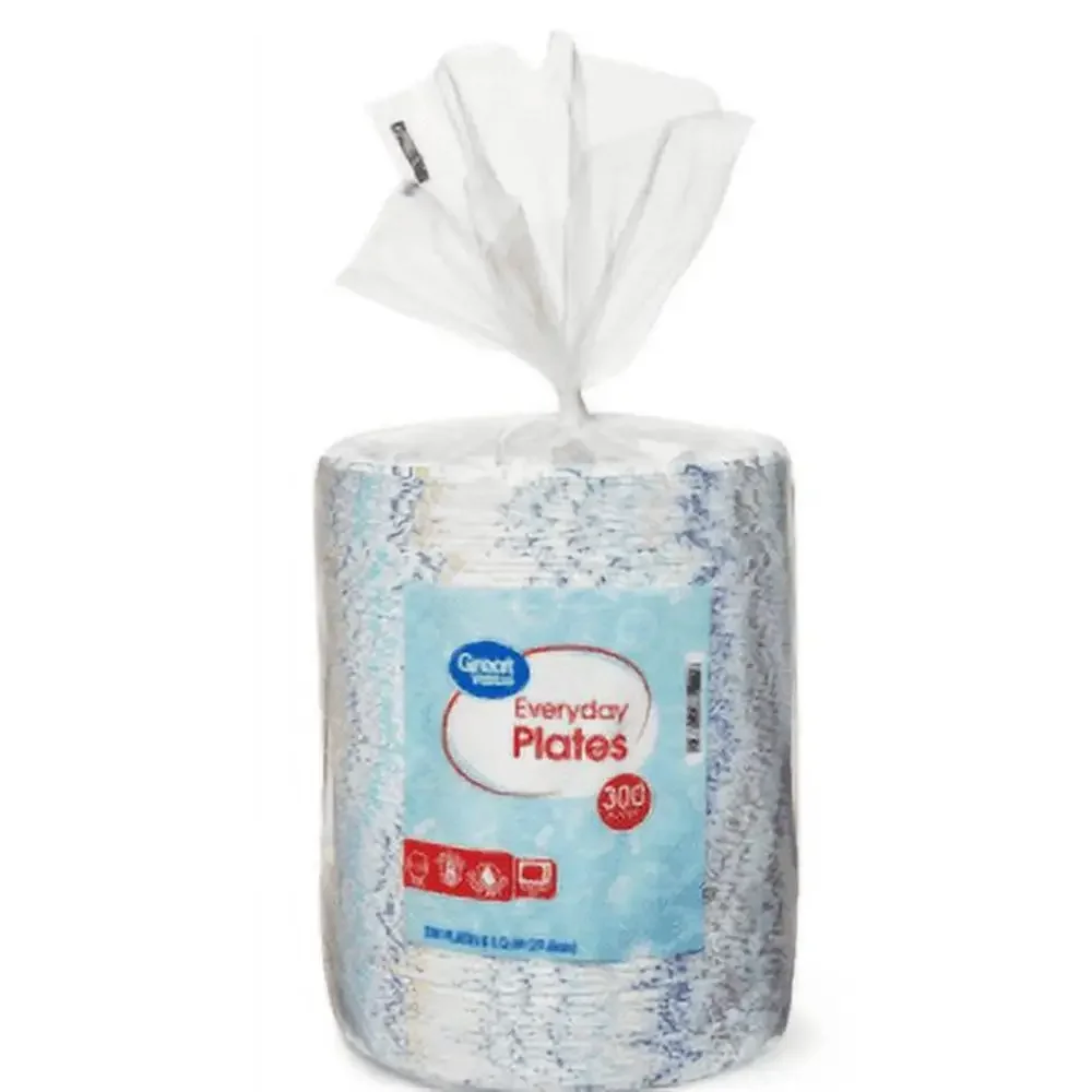 200ct Patterned 8.5" Paper Plates Strong and Soak Proof Microwave Safe Disposable Plates Ideal Any Occasion Leak Resistant 200