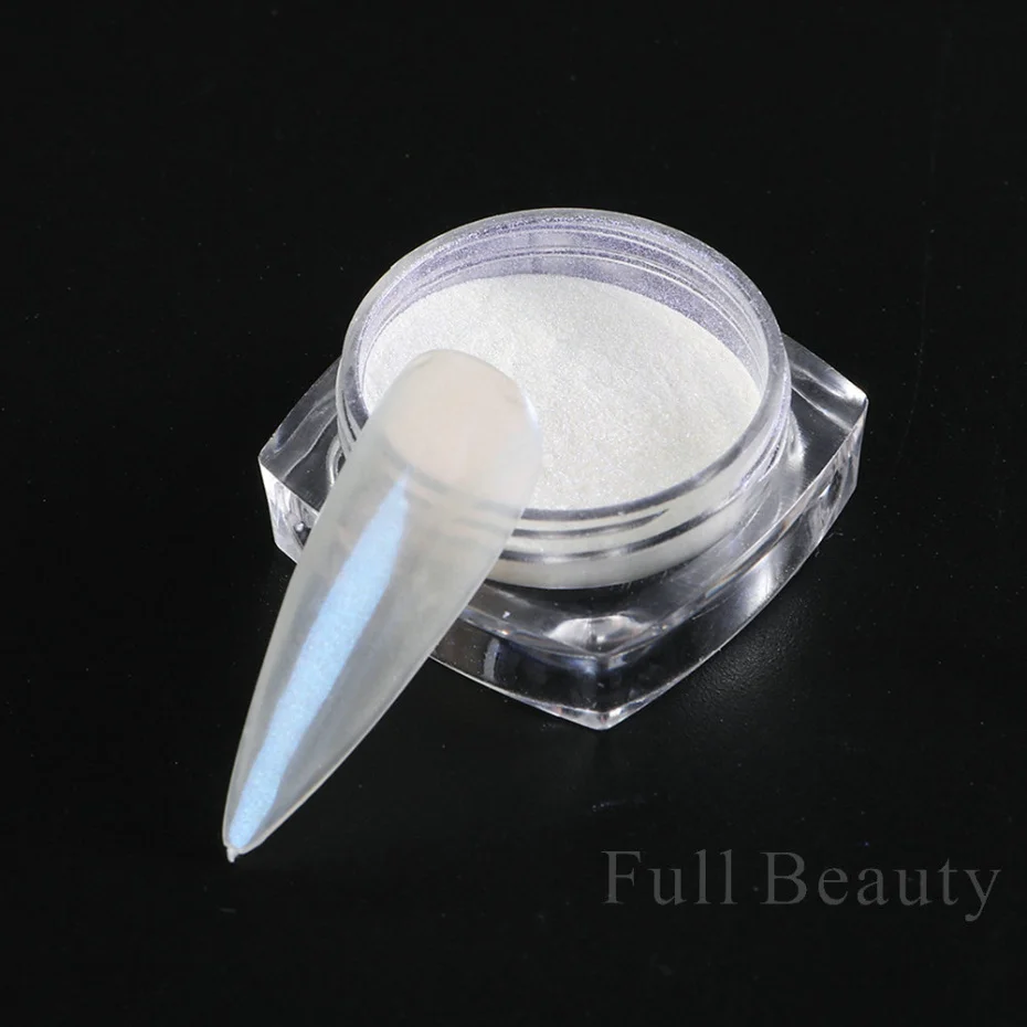 3pcs/set Shell Pearl Nail Powder White Fairy Chrome Nail Art