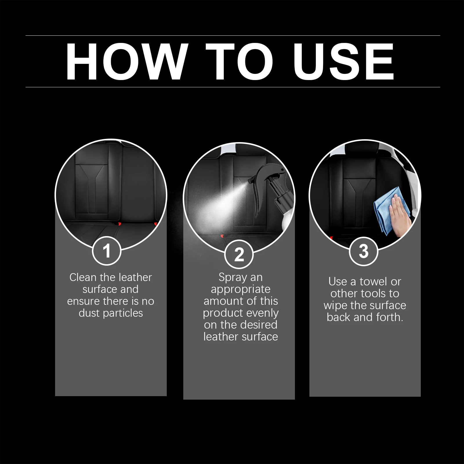 Automobile Leather Ceramic Coating Spray Leather Renovation Decontamination Brightening Maintenance Cleaning Polishing Spray 5