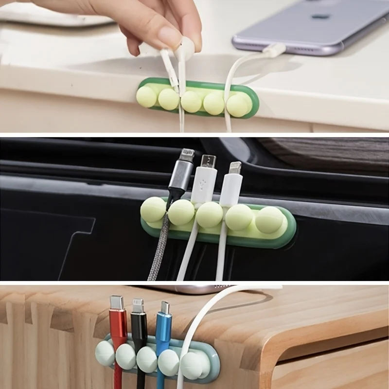 2pcs Dou-shaped Cable Organizer, Lightweight Self-Adhesive Cable Management Tool 5