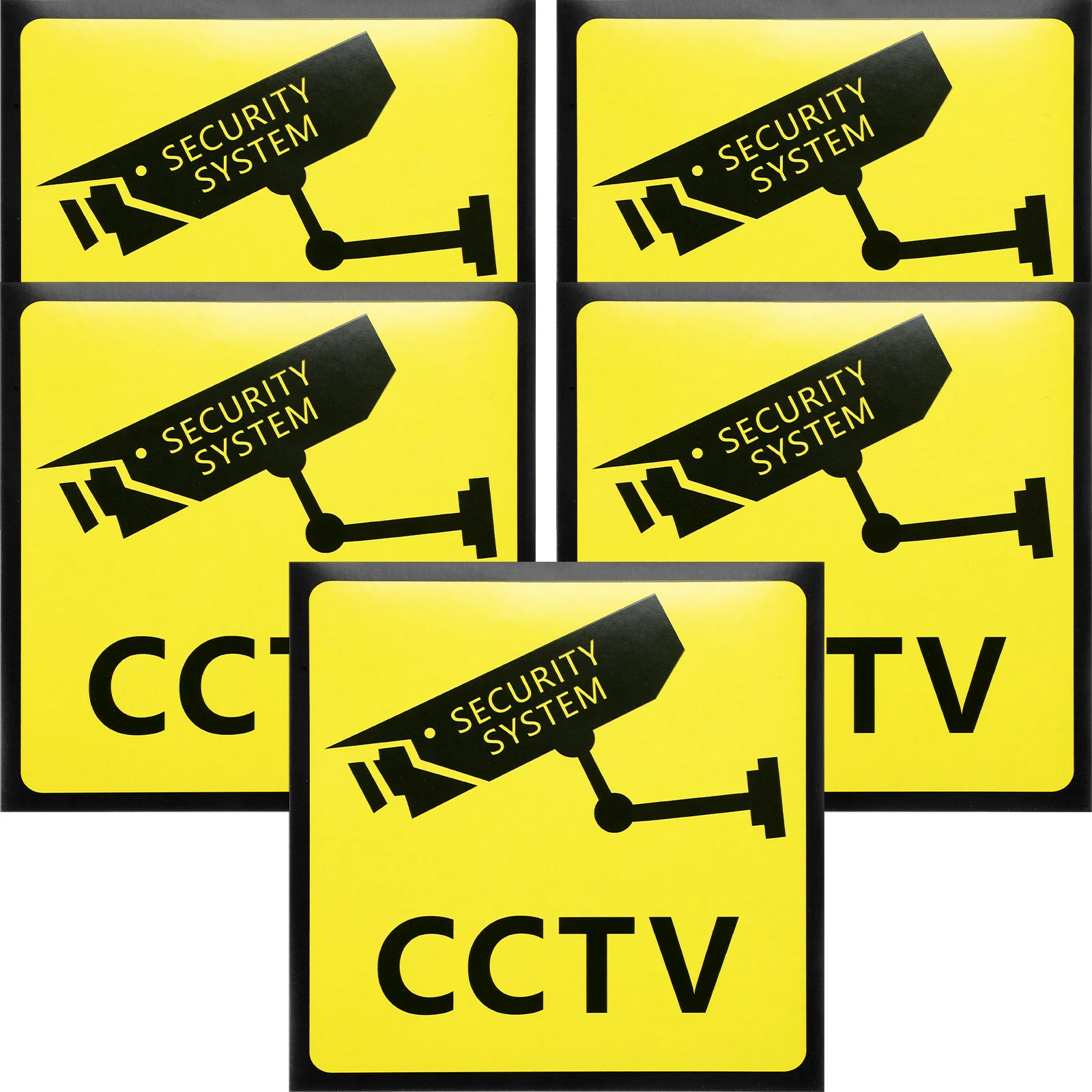

5 Pcs Stickers Emblems No Trespassing Signs Warning for Property 24 Hour Camera Security