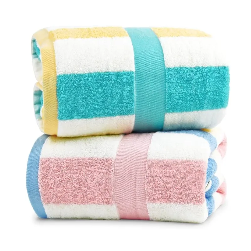 

Большие банные полотенца из 100% хлопка 70x140 см, хорошо впитывающие полотенца для ванной комнаты, гостиницы, спа, большие пляжные полотенца для ванной комнаты, полосатые 수건 트