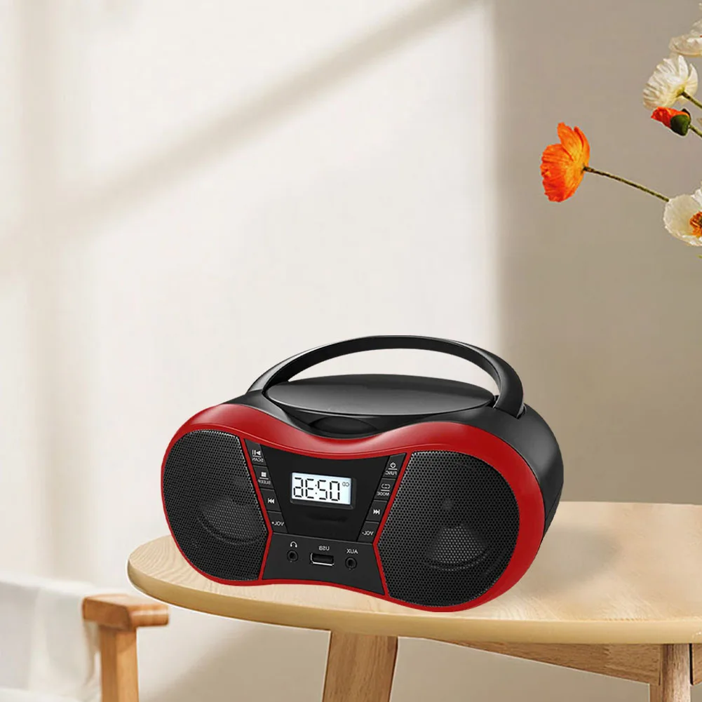 CD Player Boombox Aux Input and 3.5mm Headphone Jack Portable Stereo CD Player Boombox Backlit LCD Display Portable