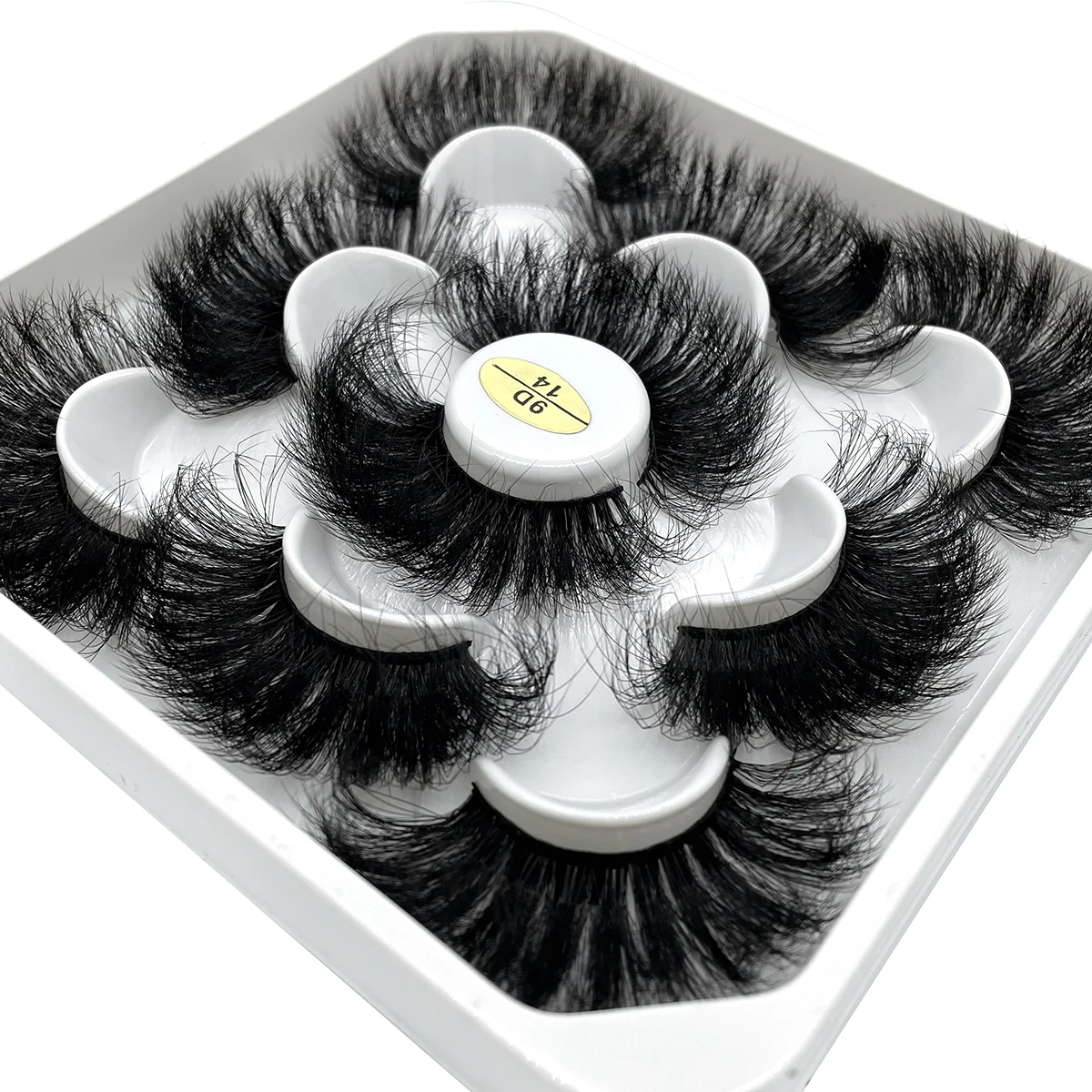 False Eyelashes GROINNEYA 25mm 5Pairs 3D Mink Fluffy Long Thick Natural fake eyelashes,eyelash set