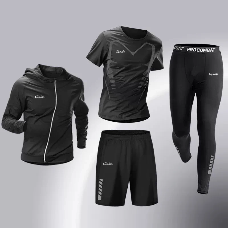 Gamakatsu moda de pesca 3-5 uds conjunto de ropa deportiva para correr para hombre traje de chándal de Fitness ropa depo