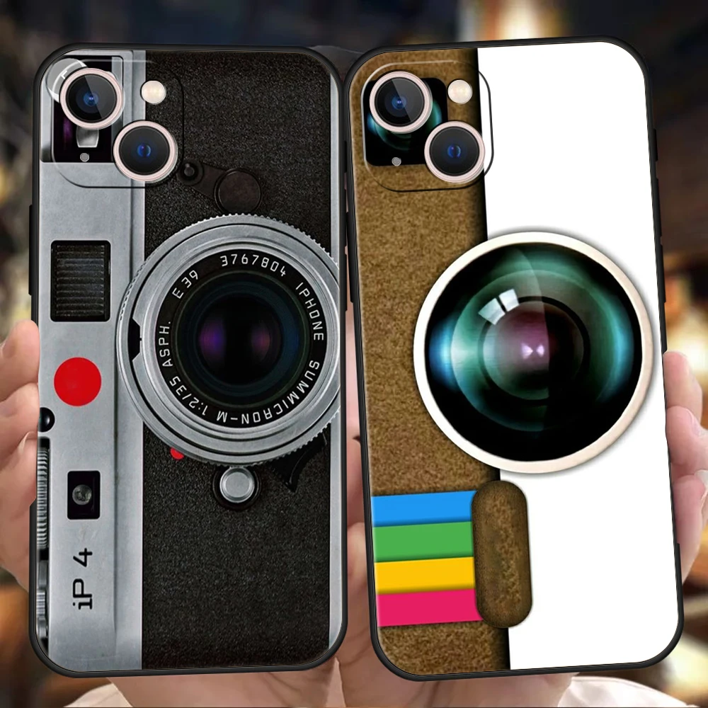 

Fashion Classic Camera Lens Phone Case Cover for iPhone 15 14 13 12 Pro Max XR XS X 11 7 8 Plus 13 Mini Silicone Shell Capas Bag