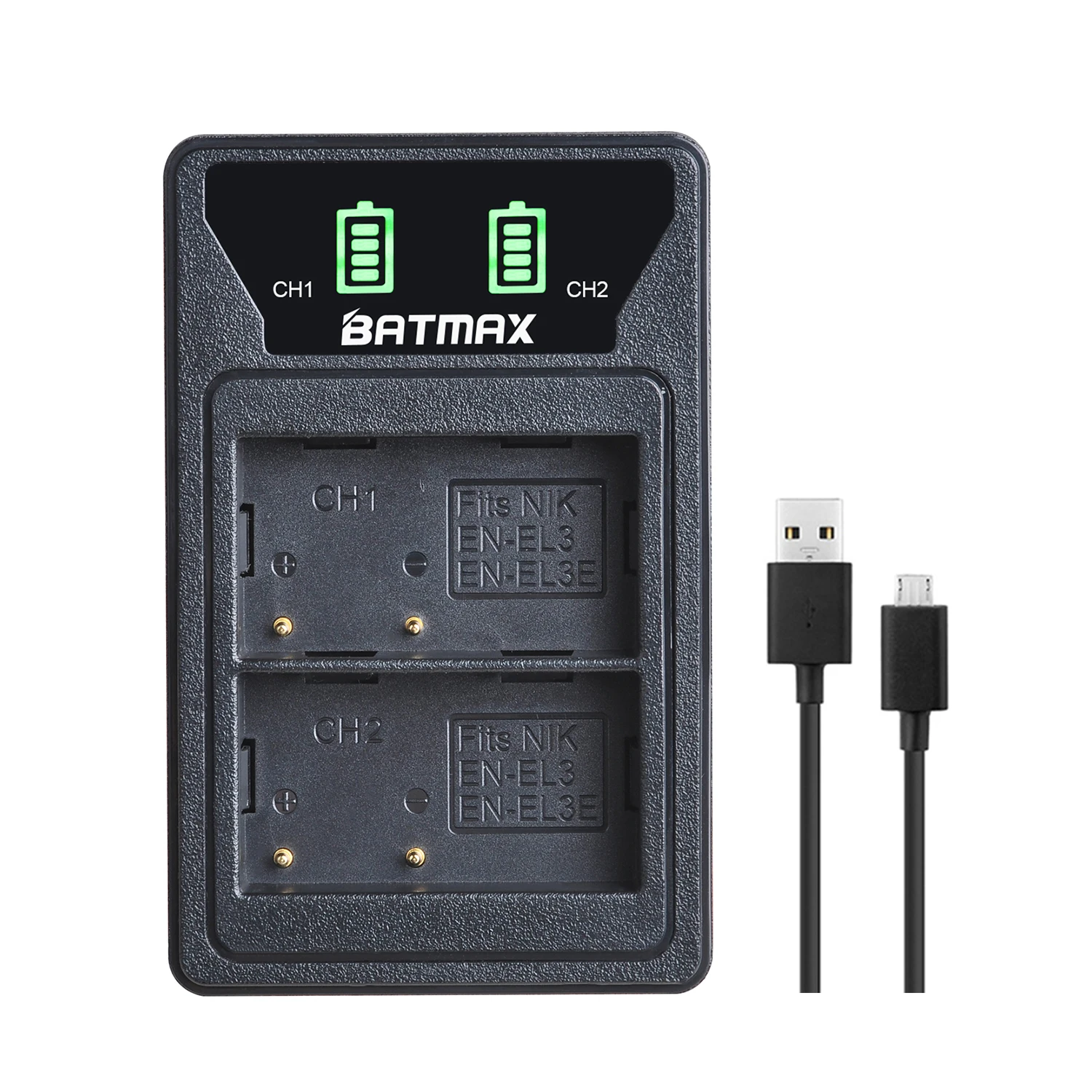 LED Dual Built in USB Battery Charger for Nikon Camera EN EL3e EL3e
