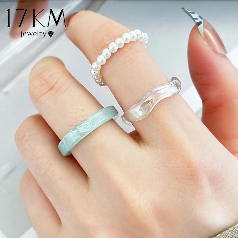 Acryl Perlenring Set Modischer Schmuck Für Damen_voghion.com