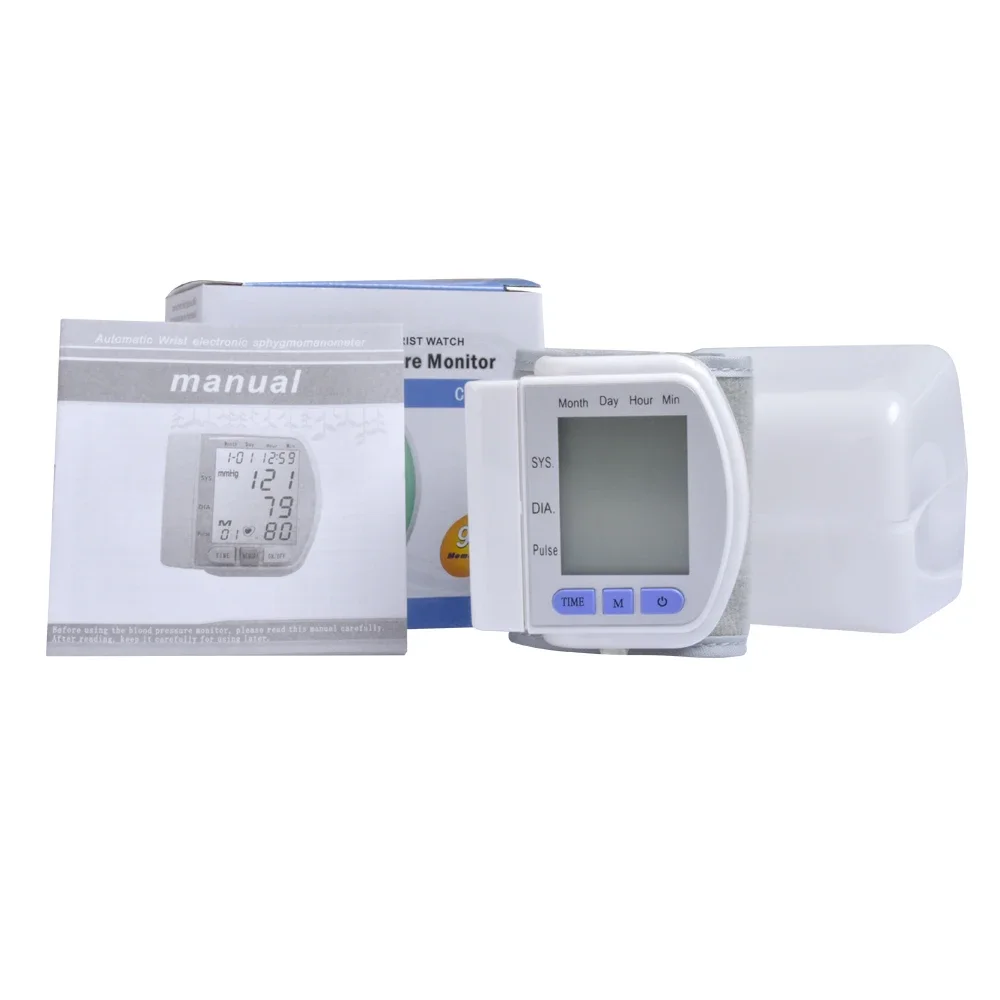 Blood Pressure Monitor Blood Pressure Meter Automatic Portable Medical Digital Wrist Blood Pressure Monitor Sphygmomanometer Tonometer Tensiometer Heart Rate Pulse Meter BP