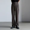 Men's Luxury Draped Baggy Suit Pants Casual Button-down Solid Color Straight Premium Elegant Dress Pants 2024 New 2