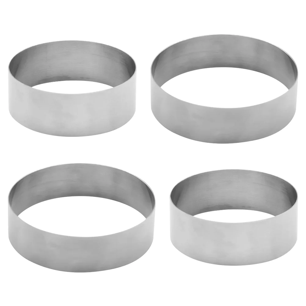 

4 Pcs Cake Baking Mold Mousse Ring Cake Making Mold Stainless Steel Bakeware