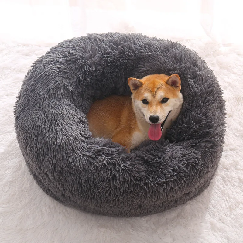 

Super Soft Long Plush Fluffy Dog Beds For Large Dogs Round Labradors House Cushion Pet Product Accessories Dropshipping Cat Mat